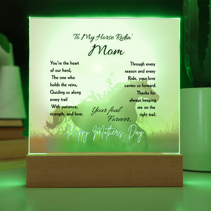 Horse Ridin’ Mom Sunset Acrylic Plaque – view 6