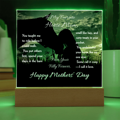 Favorite Horse Mom Silhouette Plaque – view 8