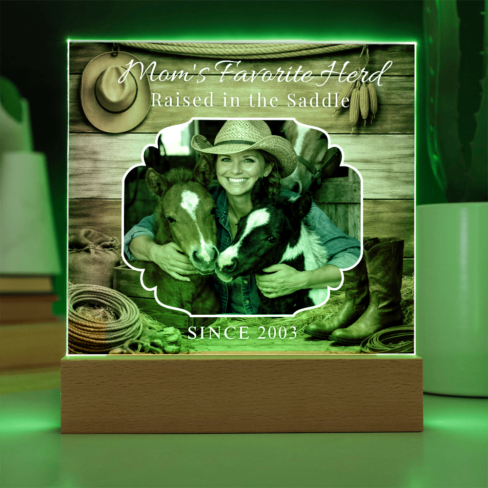 Mom's Favorite Herd Raised in the Saddle Photo Plaque – Personalized Gift for Horse Lovers – view 7