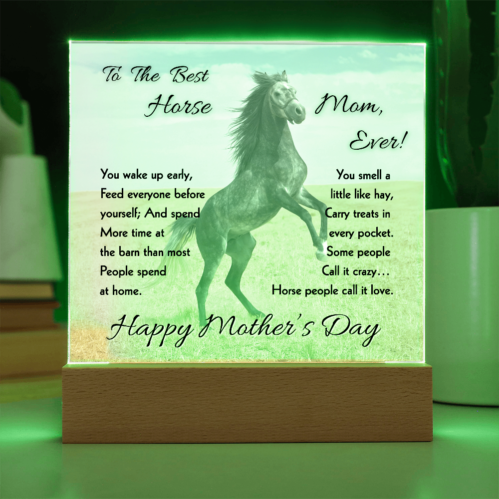 Best Horse Mom Rearing Horse Acrylic Plaque – view 7