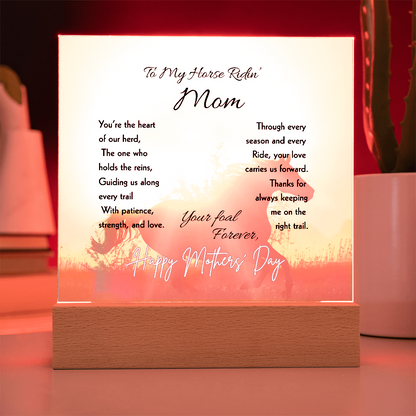 Horse Ridin’ Mom Sunset Acrylic Plaque – view 7