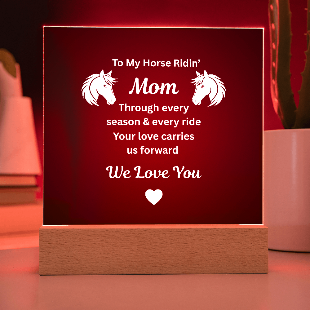 Horse Ridin’ Mom Red Acrylic Plaque – view 8