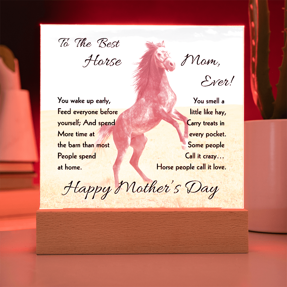 Best Horse Mom Rearing Horse Acrylic Plaque – view 8