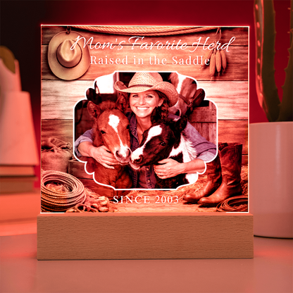 Mom's Favorite Herd Raised in the Saddle Photo Plaque – Personalized Gift for Horse Lovers – view 8