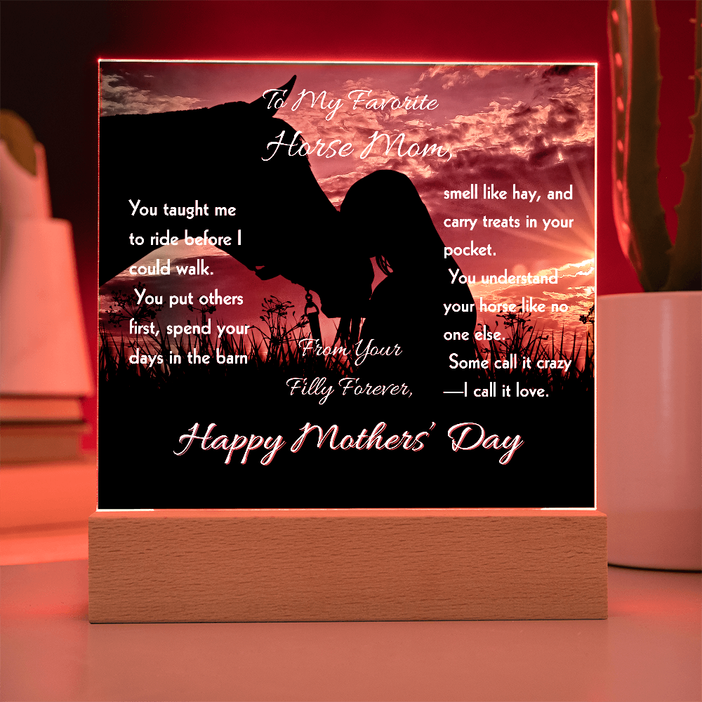 Favorite Horse Mom Silhouette Plaque – view 10