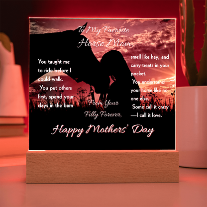 Favorite Horse Mom Silhouette Plaque – view 10