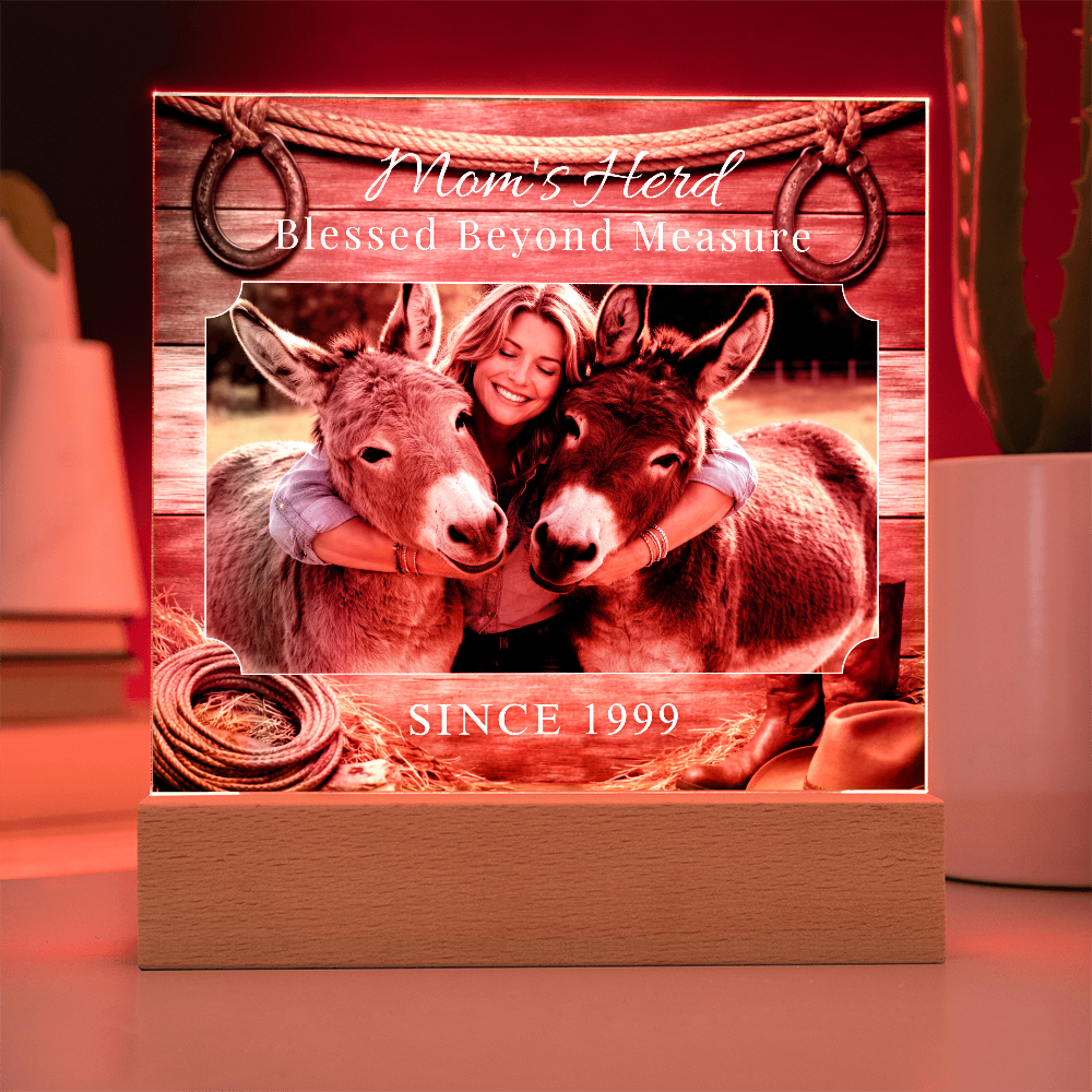 Blessed Donkey Mom Acrylic Photo Plaque