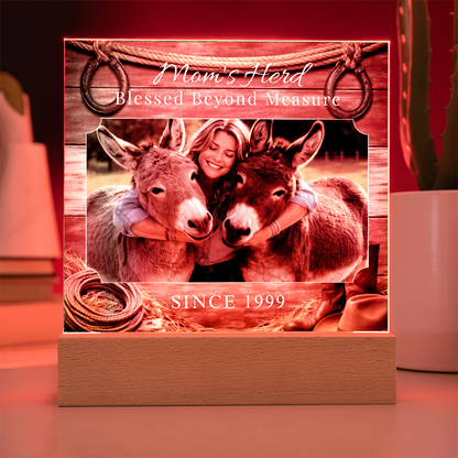 Blessed Donkey Mom Acrylic Photo Plaque