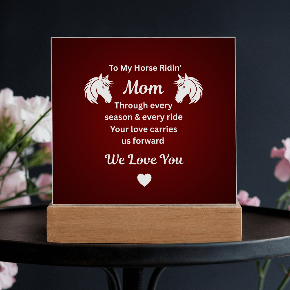 Horse Ridin’ Mom Red Acrylic Plaque – view 6