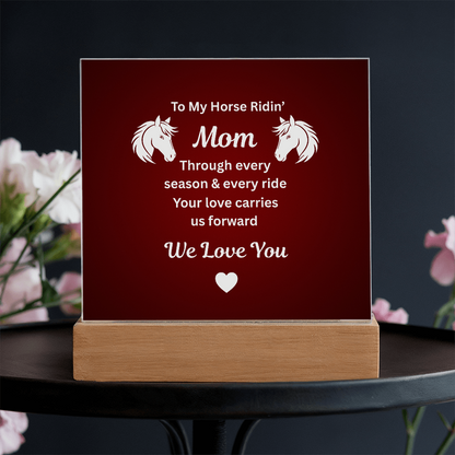 Horse Ridin’ Mom Red Acrylic Plaque – view 6