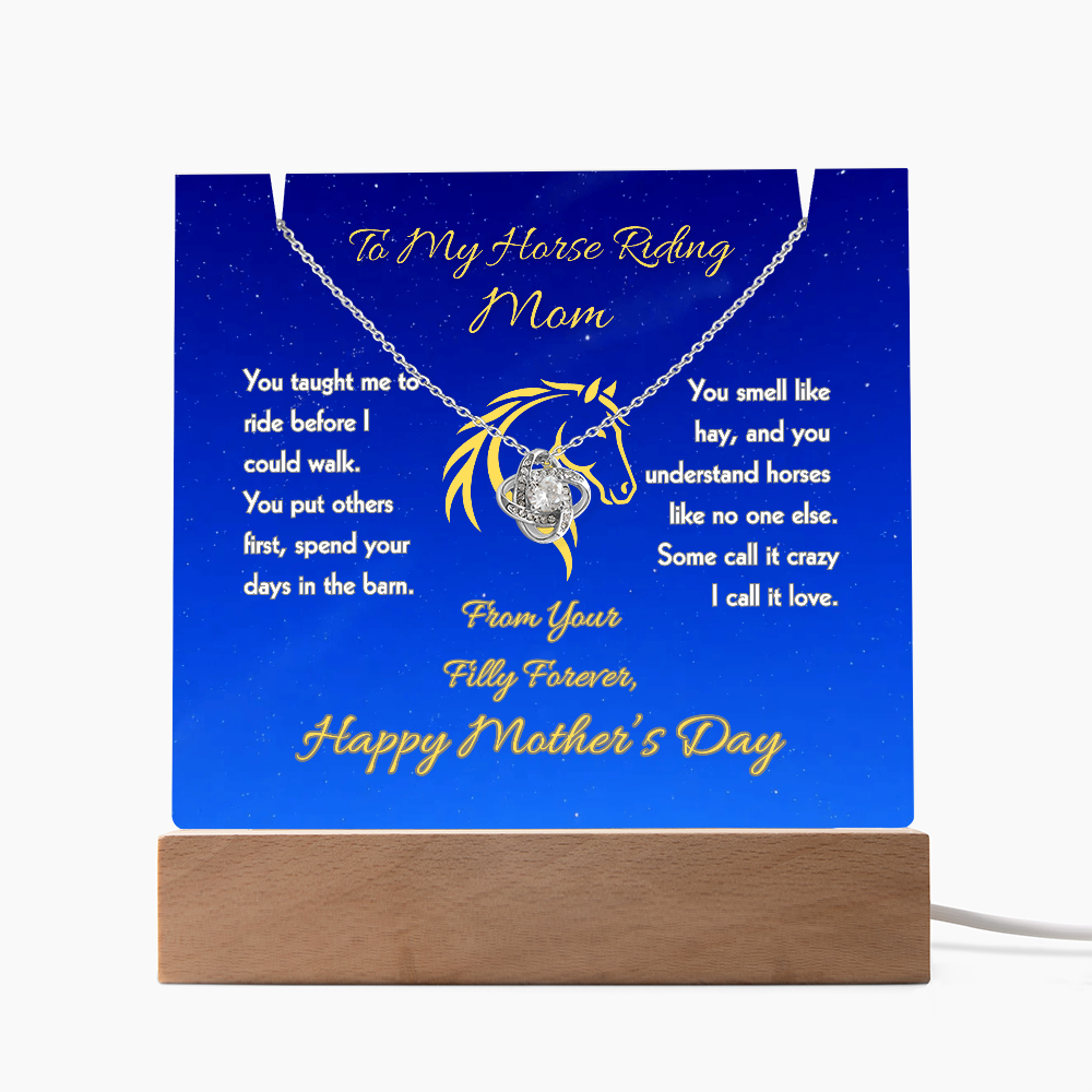 Horse Mom Love Knot Message Necklace – view 8