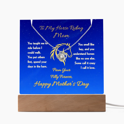 Horse Mom Love Knot Message Necklace – view 8