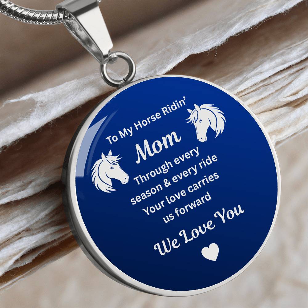 Horse Ridin Mom Circle Necklace – view 2