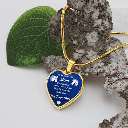 Horse Ridin Mom Heart-Shaped Necklace – view 5