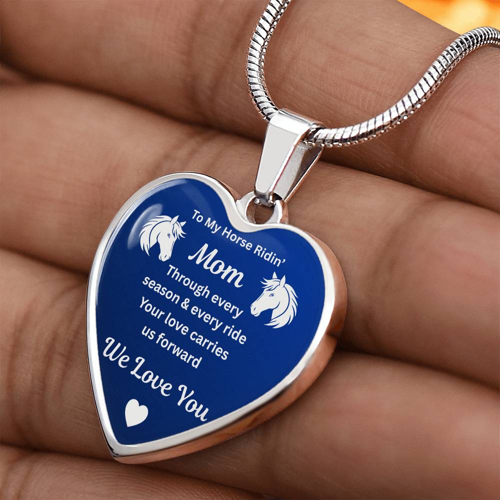 Horse Ridin Mom Heart-Shaped Necklace – view 9
