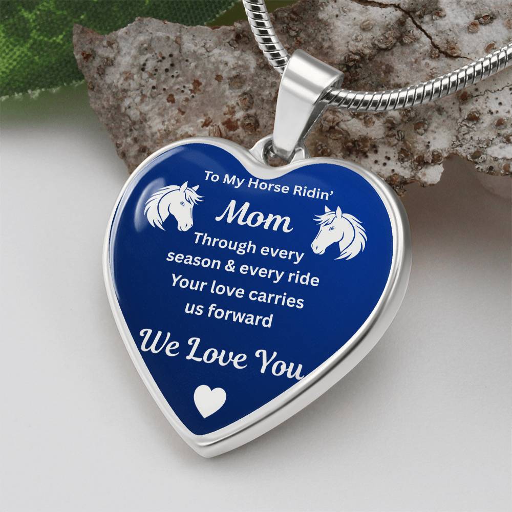 Horse Ridin Mom Heart-Shaped Necklace – view 12