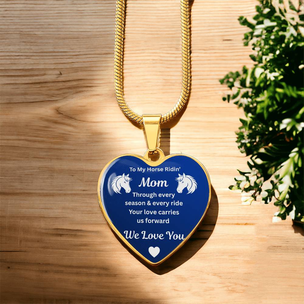 Horse Ridin Mom Heart-Shaped Necklace – view 4