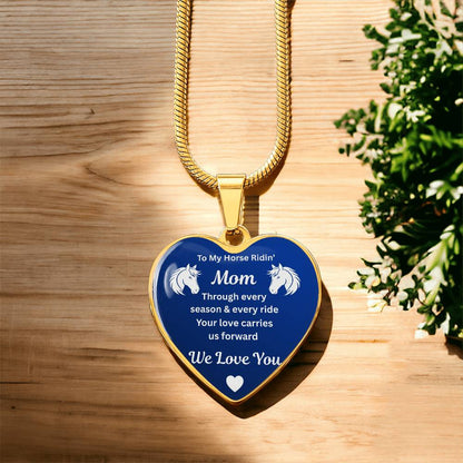 Horse Ridin Mom Heart-Shaped Necklace – view 4