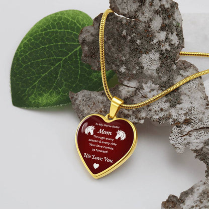 Horse Ridin Mom Heart Pendant Necklace – view 5