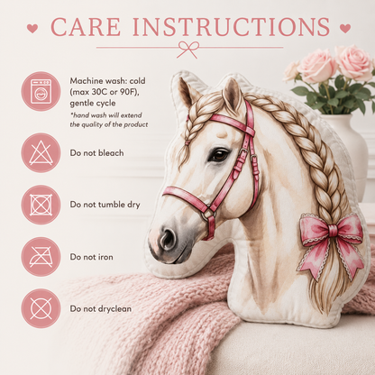 Braided Mane Horse Shaped Pillow