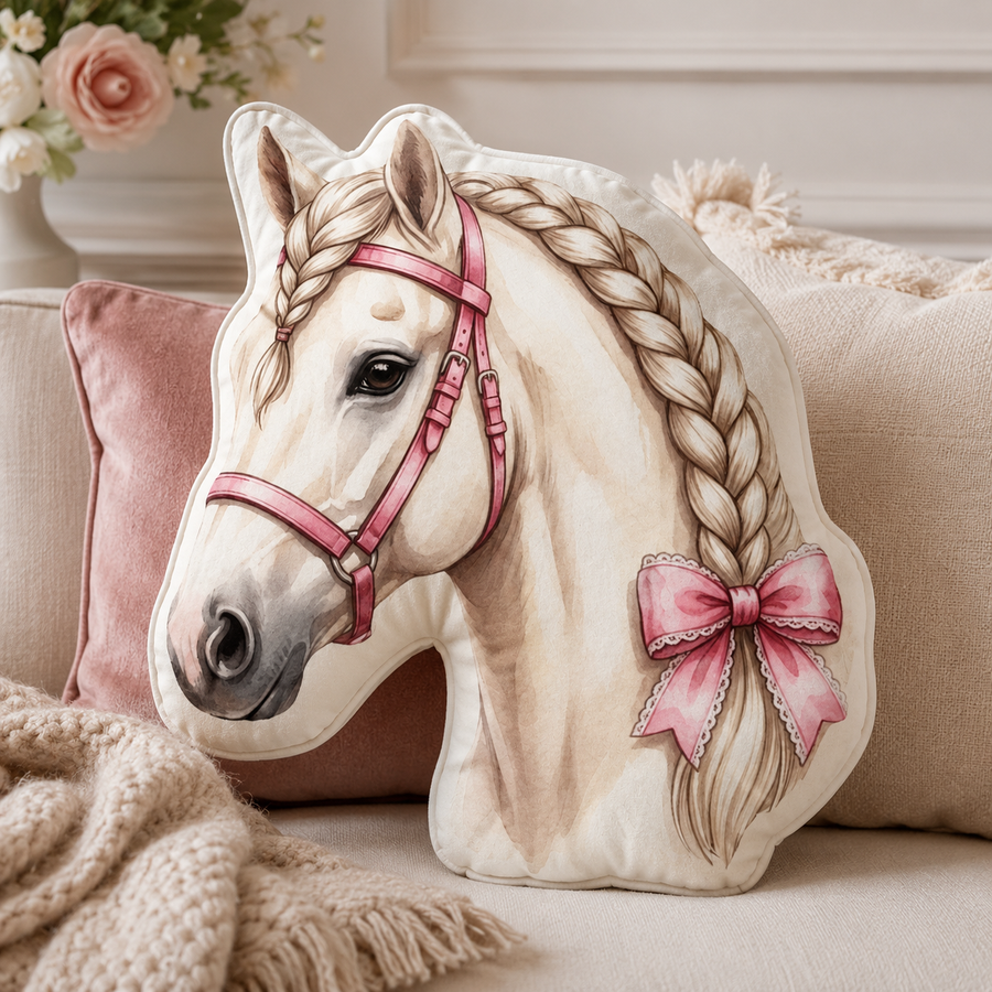 Braided Mane Horse Shaped Pillow
