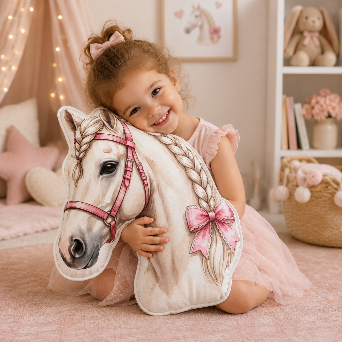 Braided Mane Horse Shaped Pillow