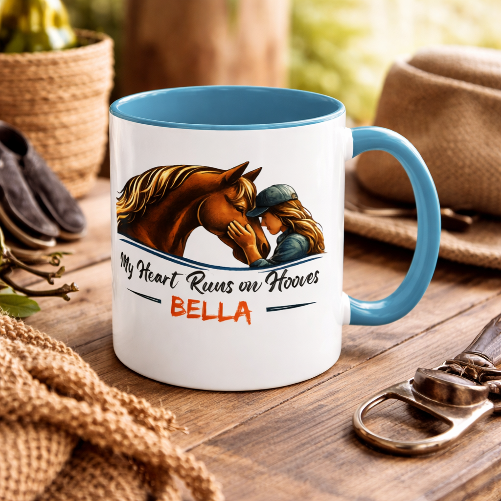 Heart Runs on Hooves Female Two-Tone Mug